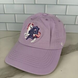 Detroit Tigers Hat Cap‎ Strap Back Youth Purple MLB Baseball Unicorn Horse '47